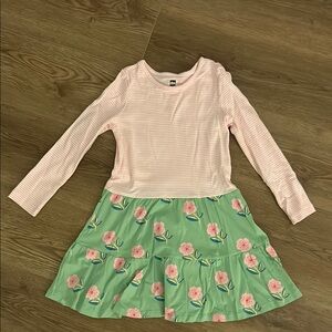 Pink and Green Floral Dress